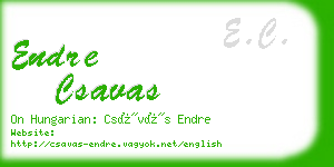 endre csavas business card